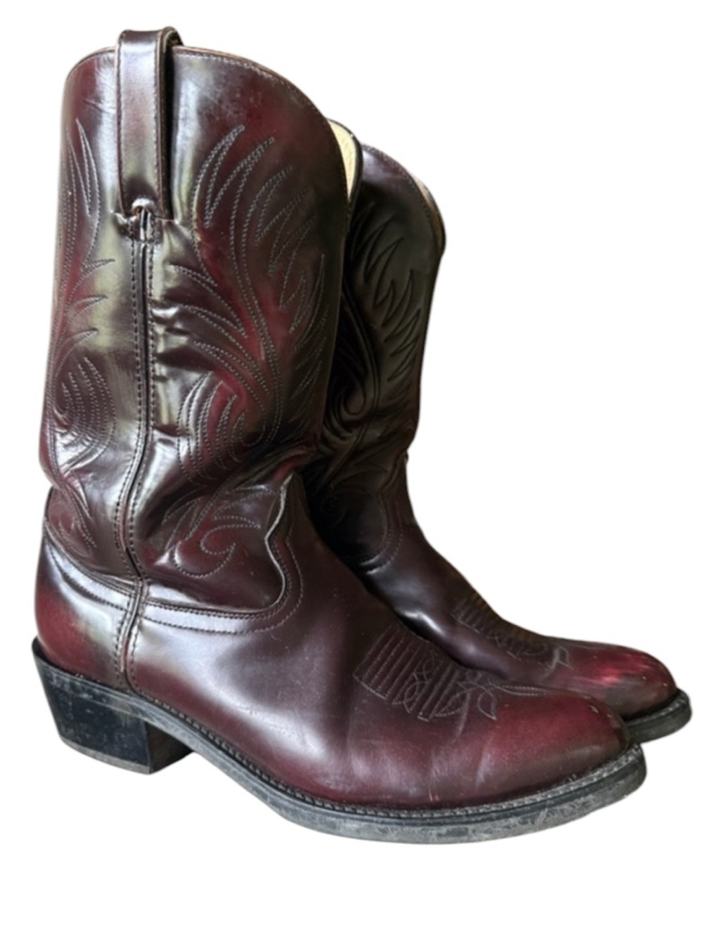 DURANGO men’s western black cherry cowboy boot very good condition size 9 1/2